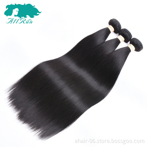 Allrun factory wholesale good price 10a hair bundles straight hair, the best human hair vendor